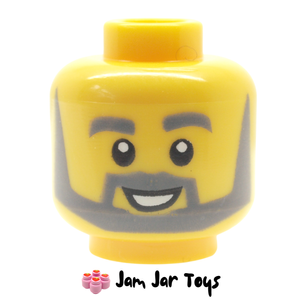 LEGO® Minifigure Head, Grey Beard, Moustache and Eyebrows FH166