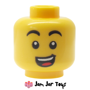 LEGO® Minifigure Head, Dual Sided, Open Mouth Smile / Shocked with Open Mouth FH167