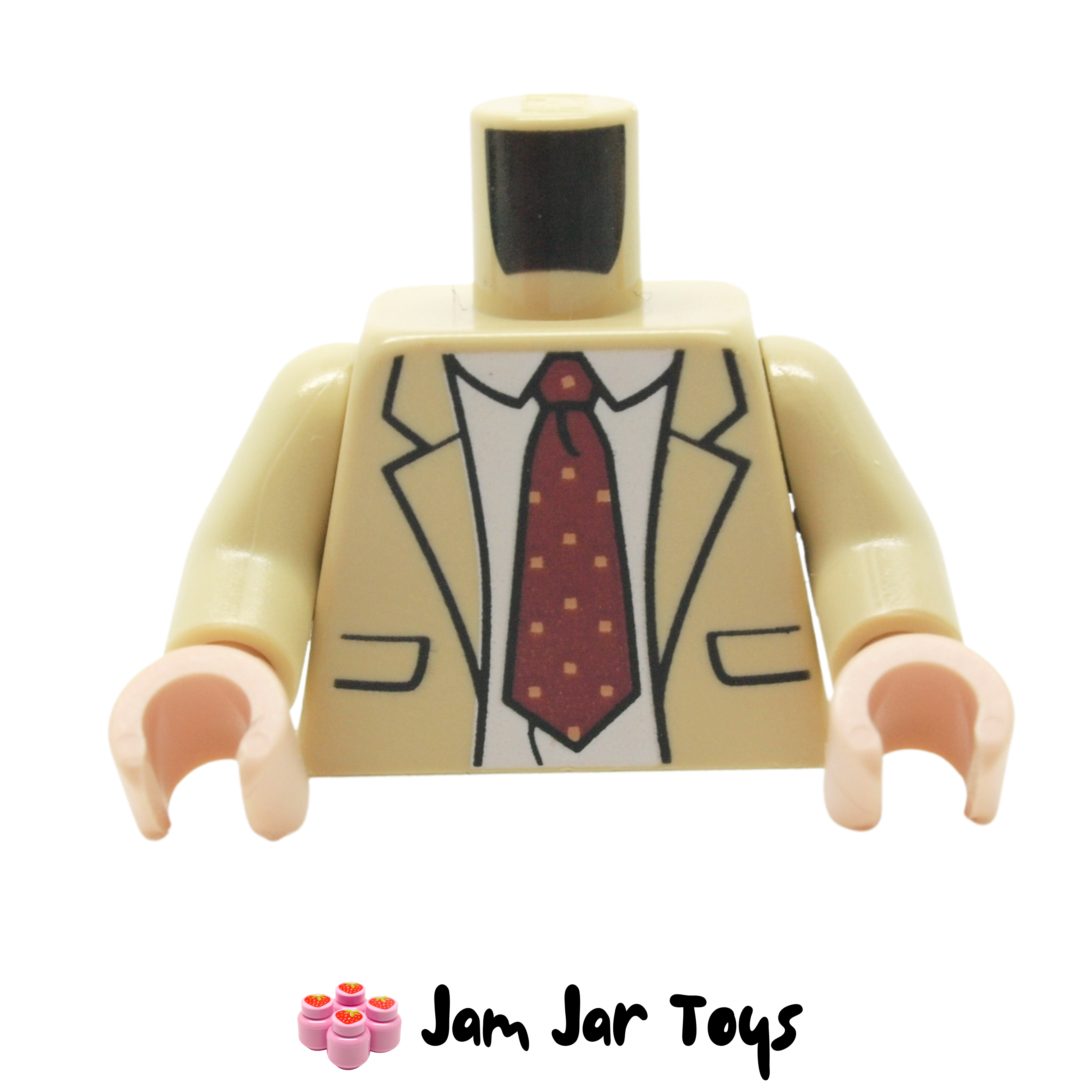 LEGO Toby Flenderson Torso Tan Jacket White Shirt Dark Red Tie T171