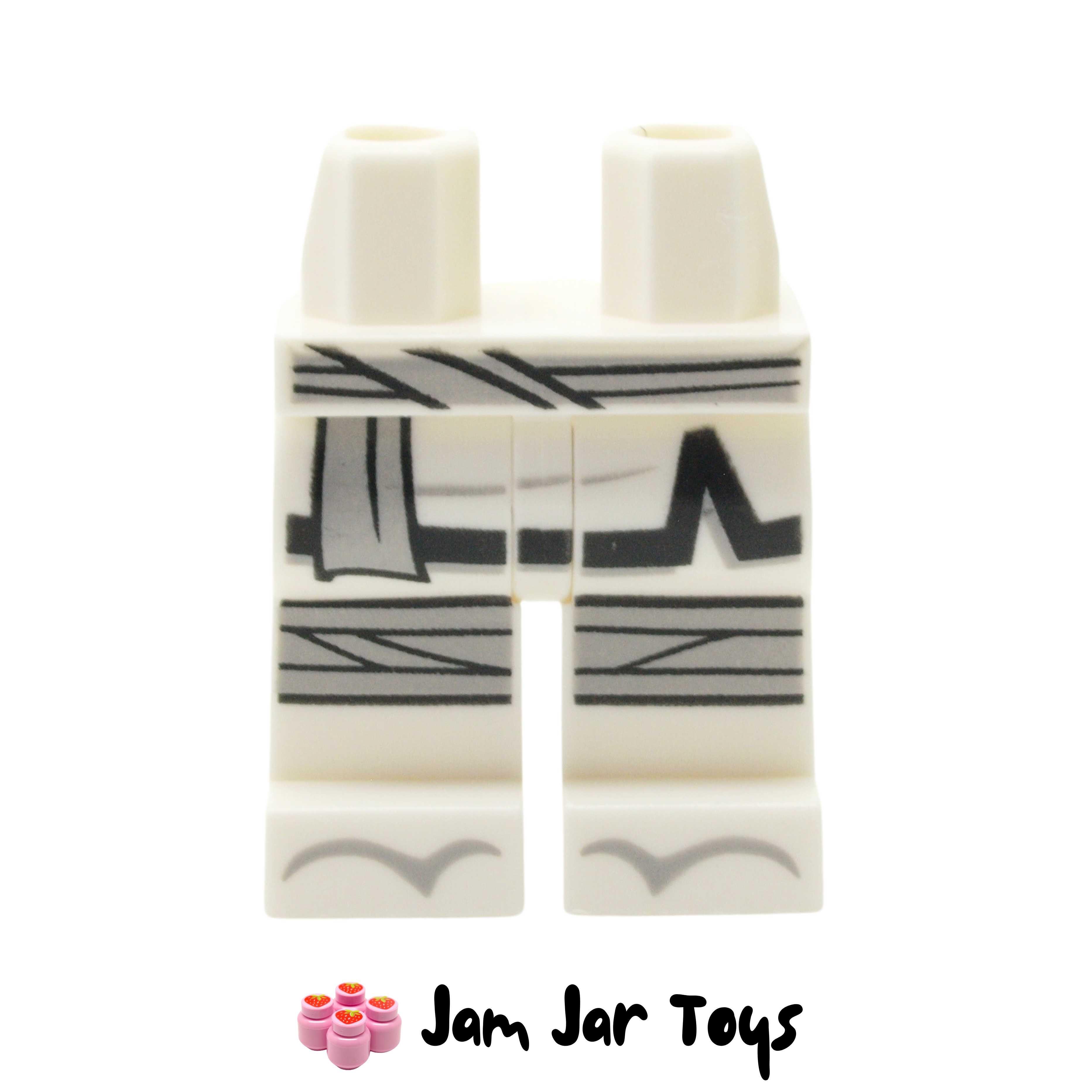 LEGO White Legs with Light Bluish Grey Sash, Knee Bands, Black Trim 6252208  L145