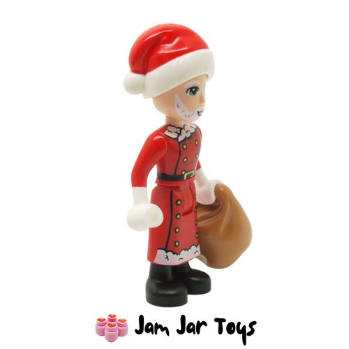 LEGO Friends Santa Minifigure, Red Jacket and Skirt. FRND559 Side View