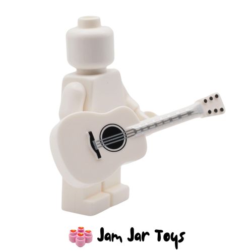 LEGO White Acoustic Guitar with Silver Strings.