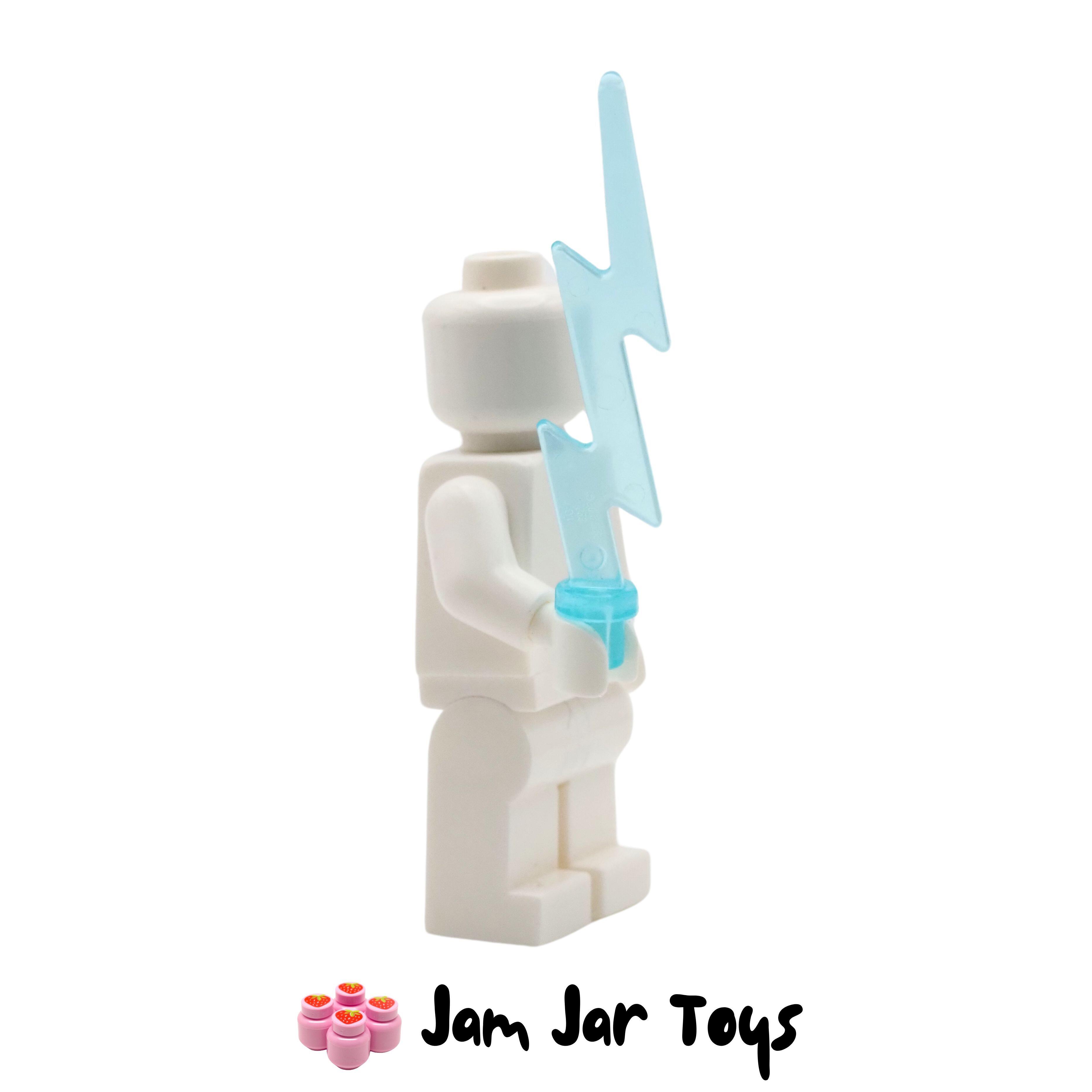 LEGO Trans-Light Blue Angular Wave / Lightning with Bar End