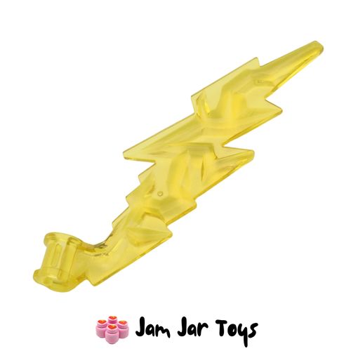 LEGO Trans-Yellow Wave / Lightning Bolt, Axle Hole.