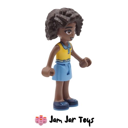 LEGO Friends Minifigure Aliya - Yellow Top, Blue Skirt Side View