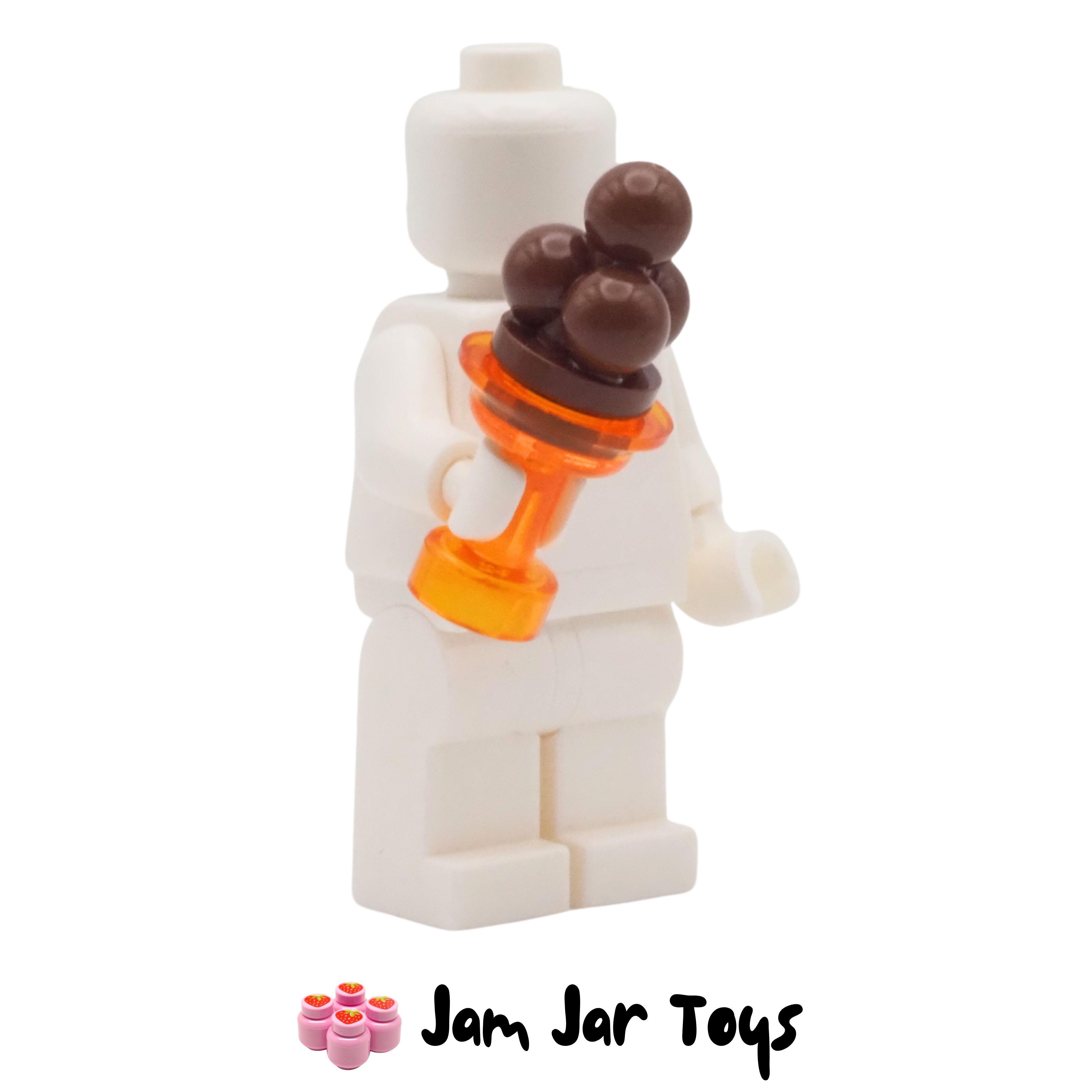 LEGO Trans Orange Sundae Dish With Chocolate Ice Cream Sundae. ICTO7