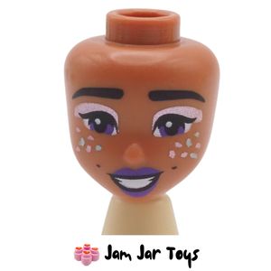 LEGO® Gigi, Sienna Brown Head, Pink/Blue Metal Eyeshadow, Glitter. MDH150