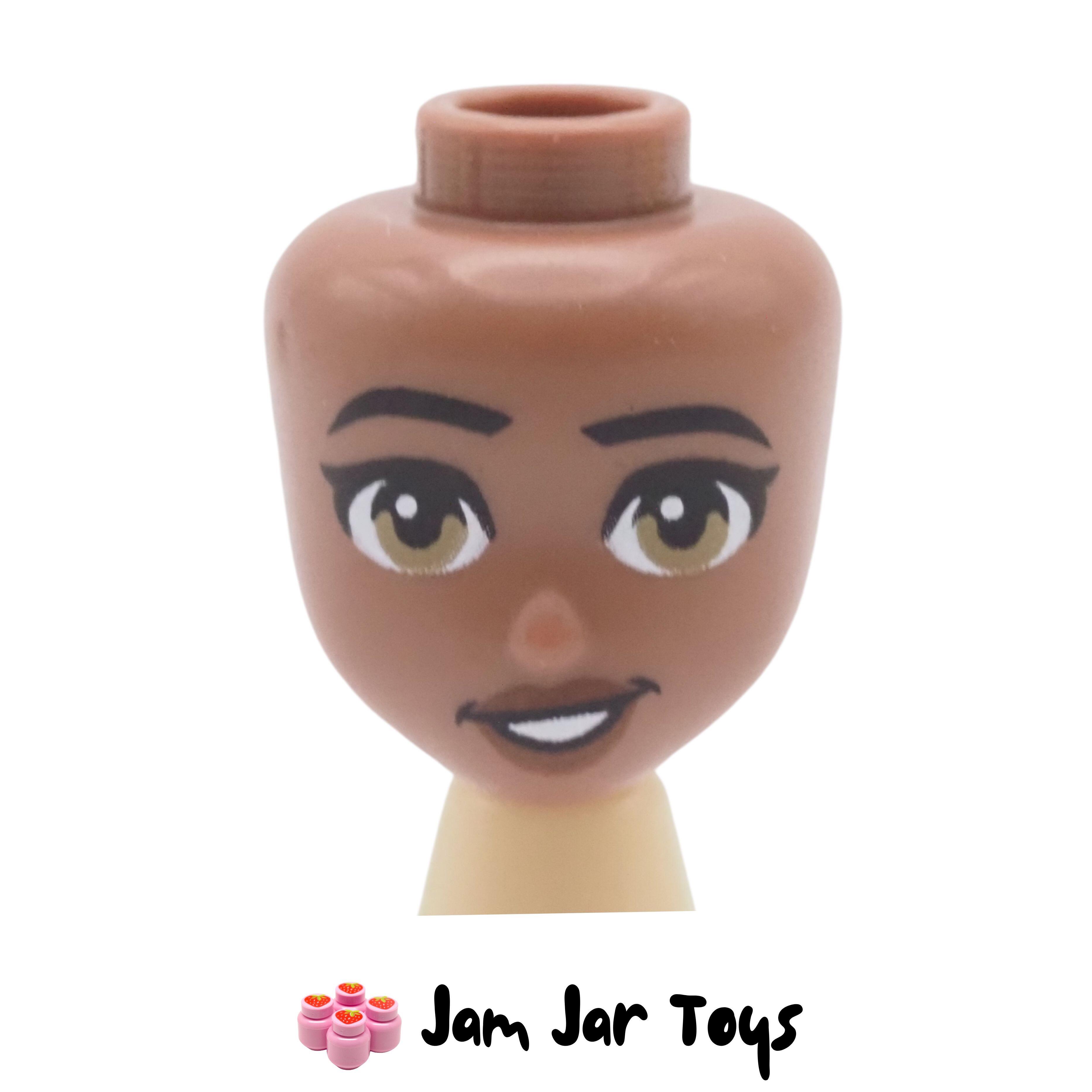LEGO Celine, Medium Brown Head, Black Eyebrows, Olive Green Eyes