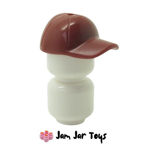 LEGO Cap Dark Red Short Curved Bill With Seams