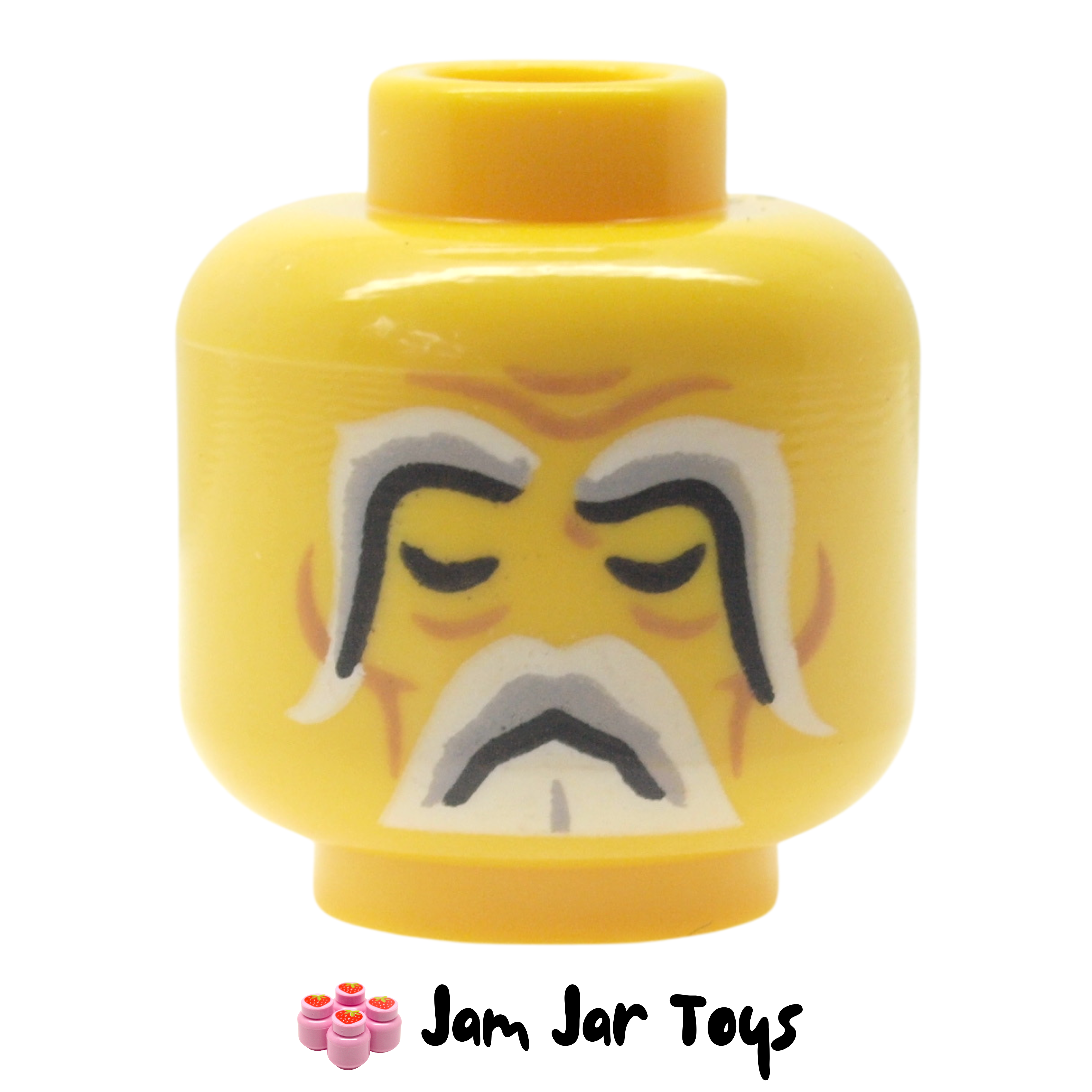 LEGO Taishang Laojun Head White Grey Bushy Eyebrows and Beard