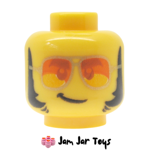 LEGO® Tread Octane Head, Orange Sunglasses, Silver Frames, Lopsided Grin, Thick Sideburns FH165