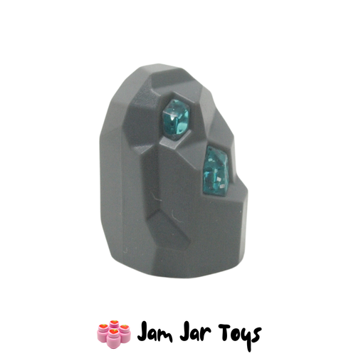 LEGO Geode / Rock, Dark Bluish Grey, Trans-Light Blue Crystal Rear View