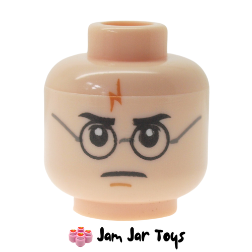 LEGO Harry Potter, Dual Sided Head, Glasses, Lightning Bolt Scar, Frowning