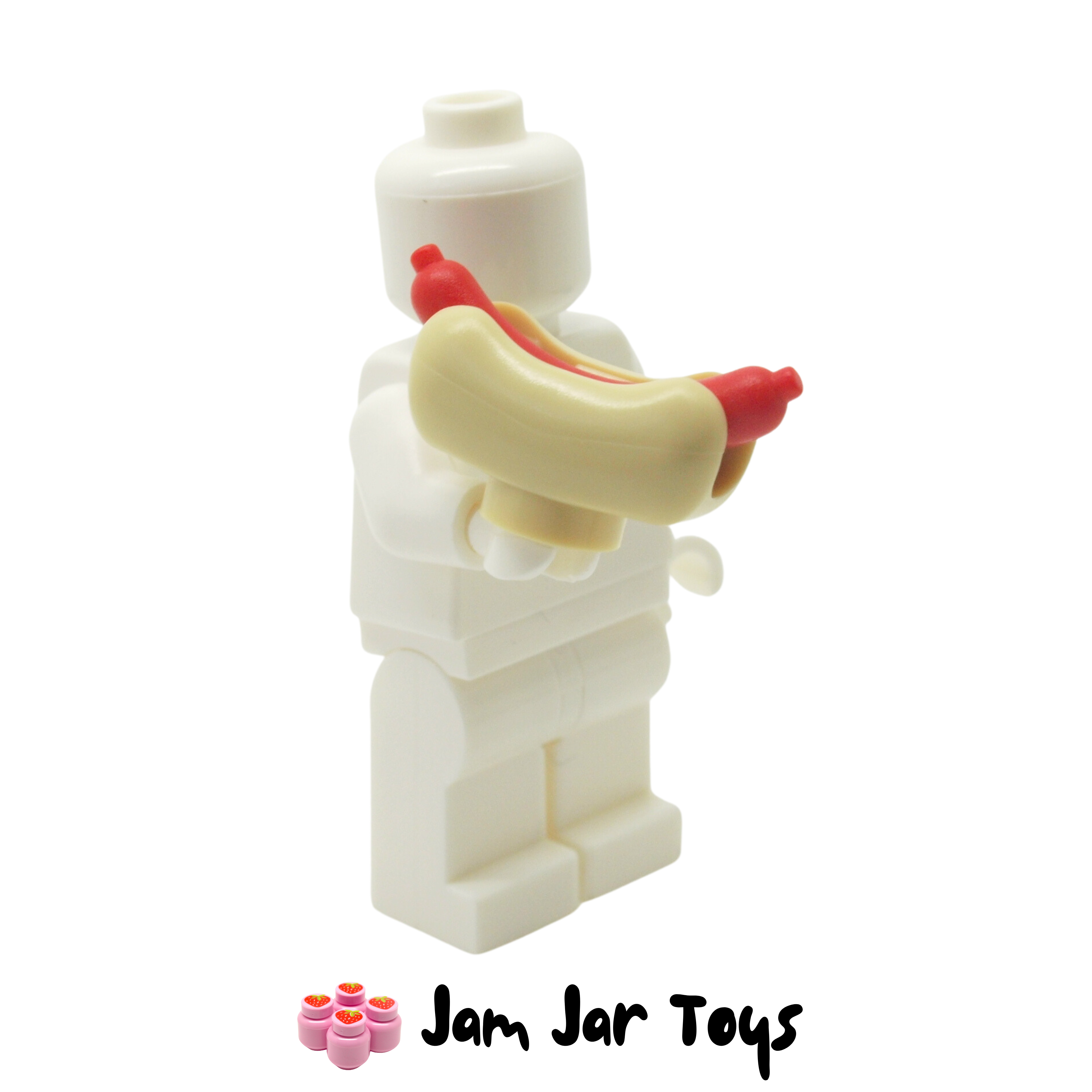 LEGO Tan Hot Dog Bun and Red Sausage.