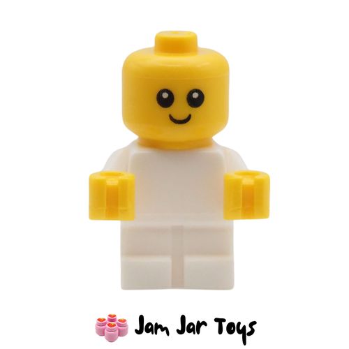 LEGO Baby / Toddler, White Body, Fixed Arms, Yellow Hands.