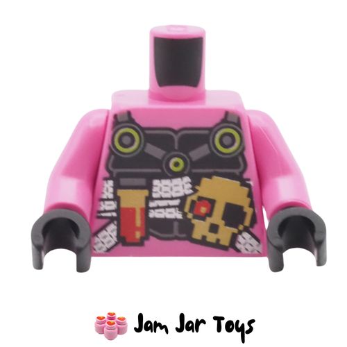 LEGO Richie Dark Pink Torso, Black Chest Plate, Pixelated Skull.