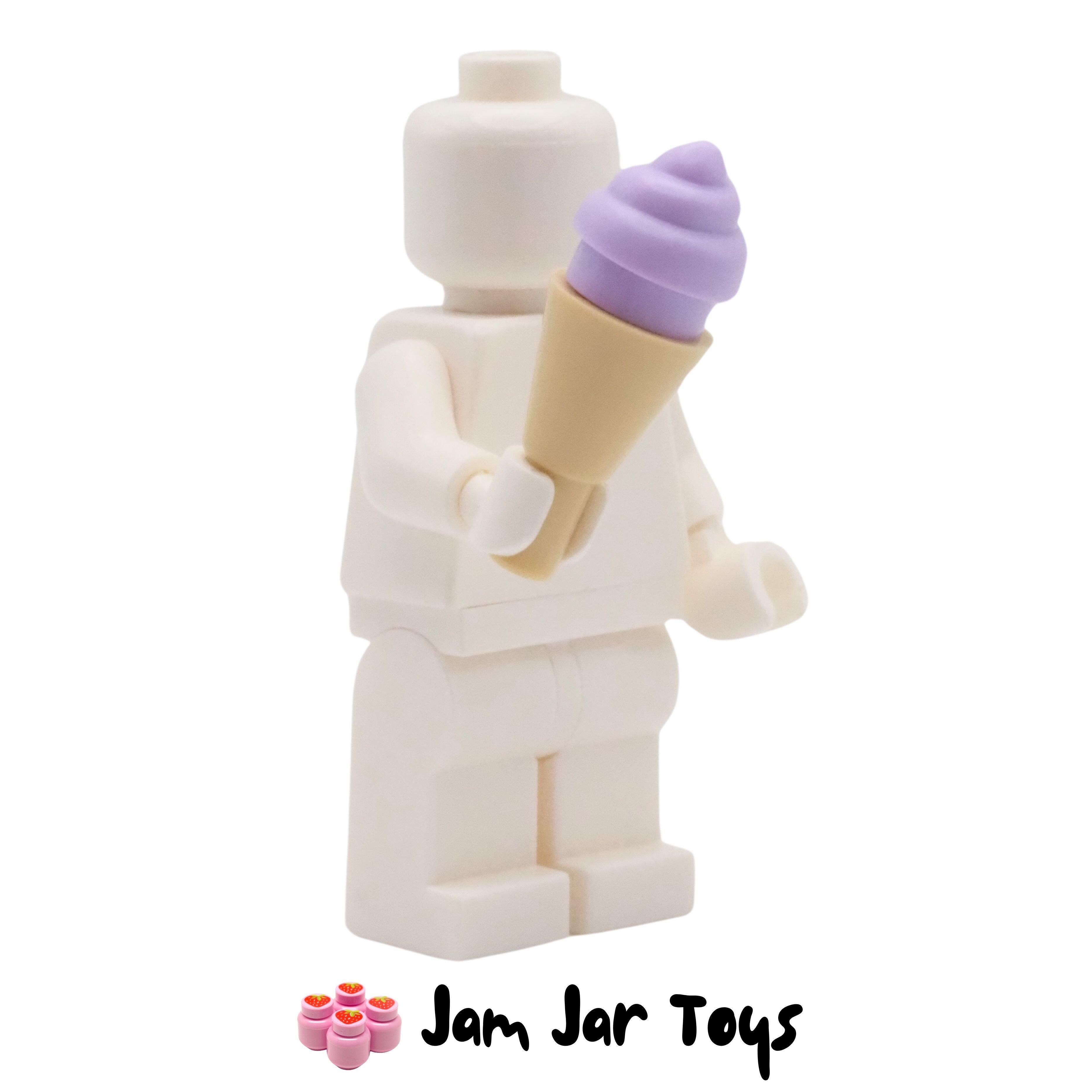 LEGO Tan Cone with Lavender Swirly Ice Cream.