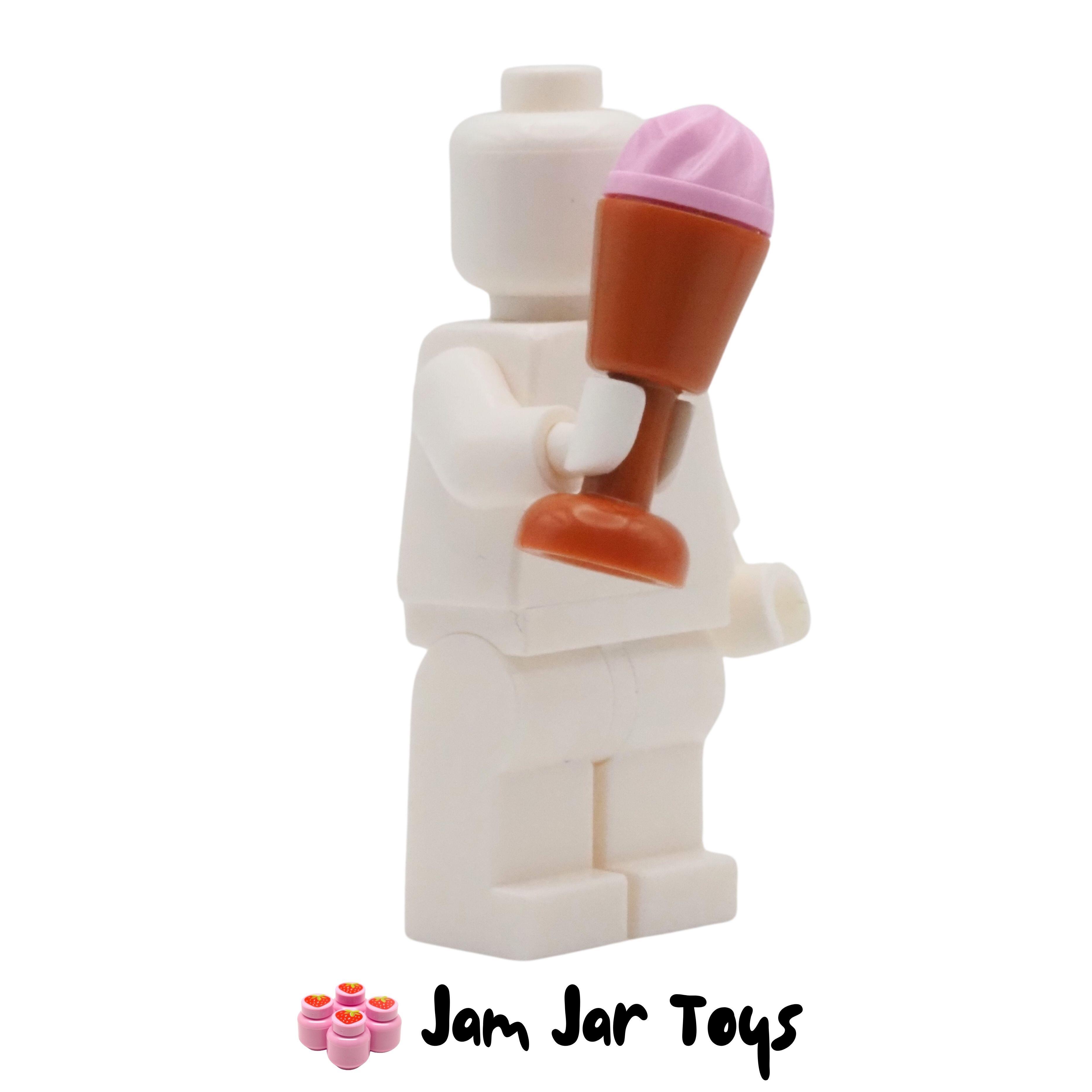 LEGO Dark Orange Goblet With Pink Strawberry Ice Cream