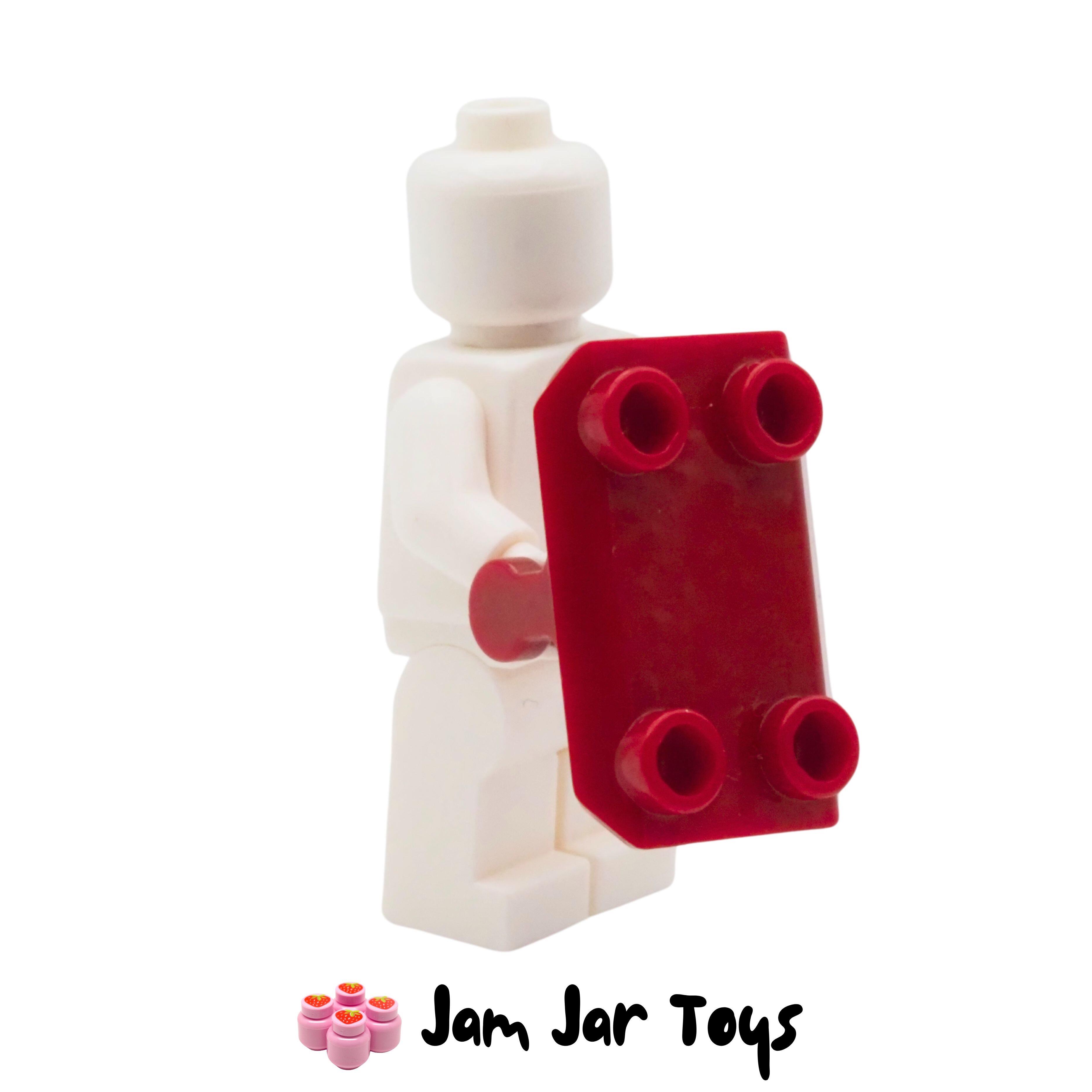 LEGO Dark Red Rectangular Shield, Handle, 4 Studs