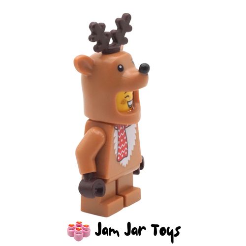 LEGO City Minifig – Reindeer Suit with Red Scarf Side View
