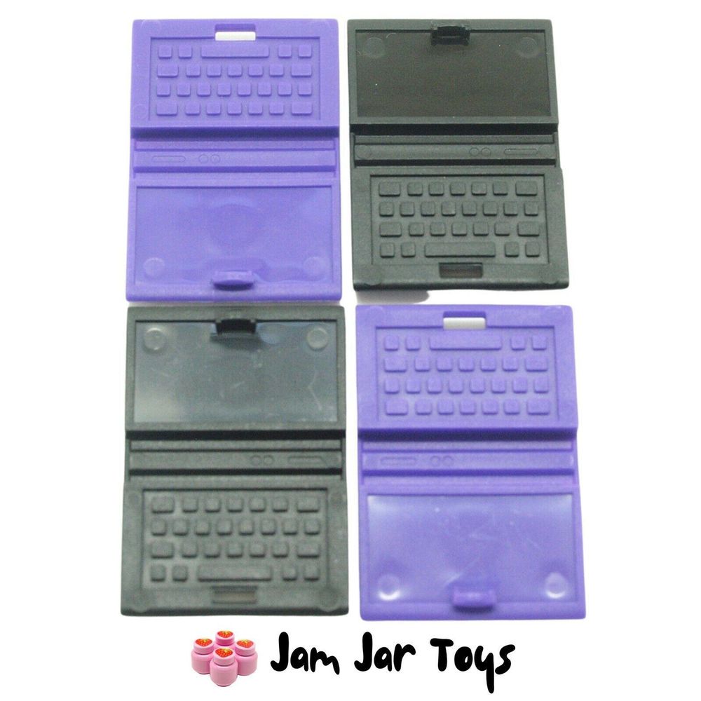 LEGO Laptop Computer Equipment. 2 x Black 2 x Dark Purple