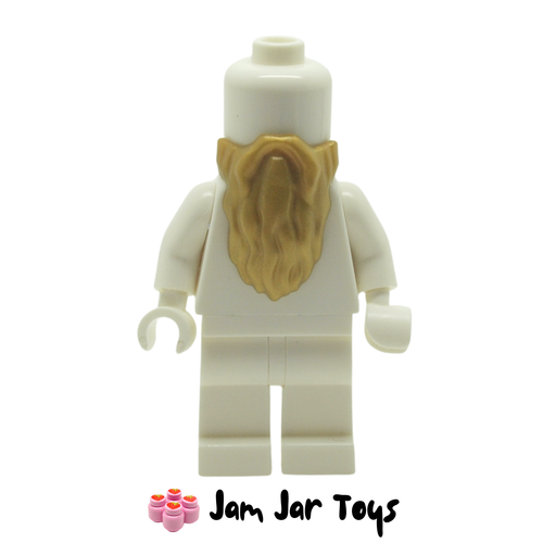 LEGO Beard Pearl Gold Rounded End Front View