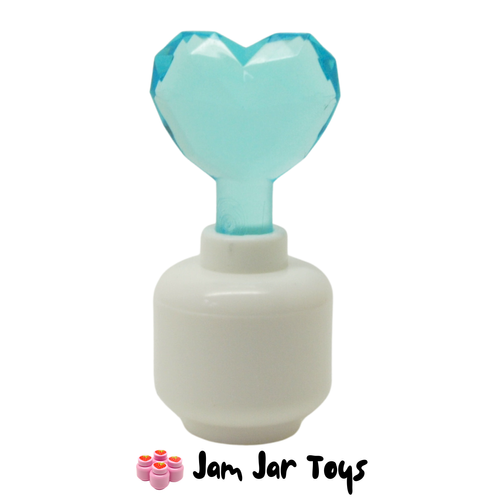LEGO Trans-Light Blue Heart Jewel with Shaft