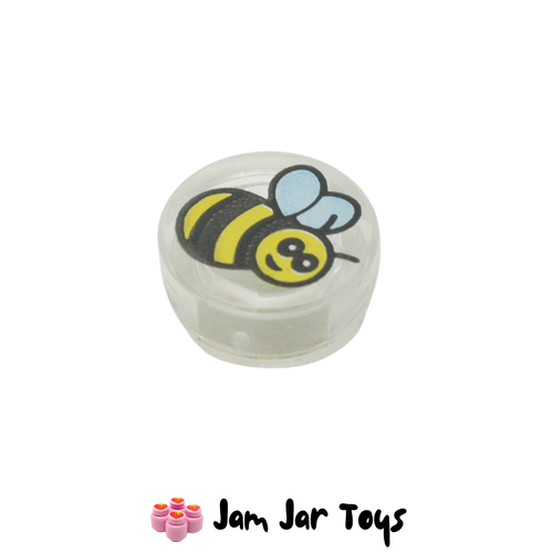 LEGO Bee Print Trans-Clear 1x1 Tile