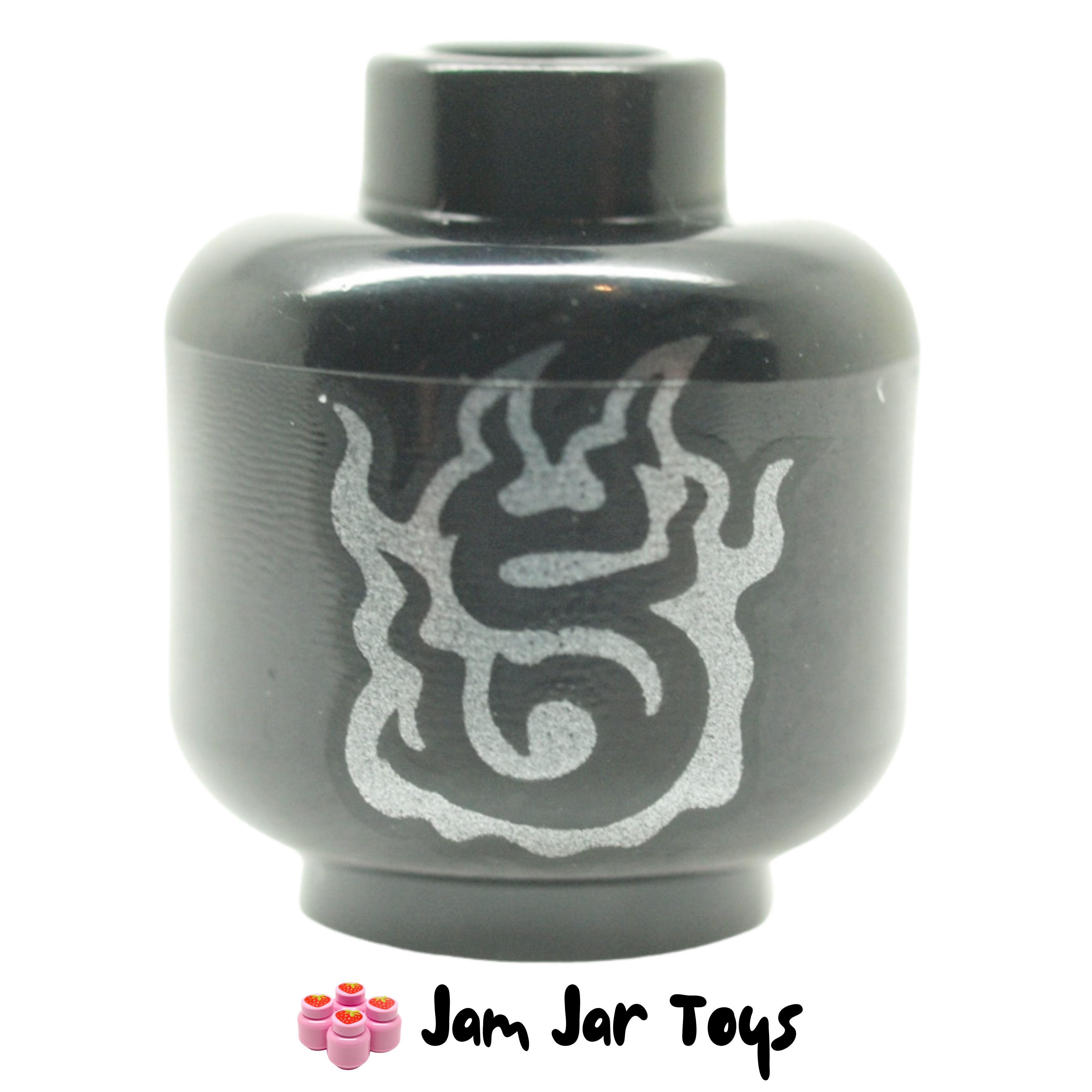 LEGO Black Crystal King Head, Magenta Bright Pink Eyes and Mouth