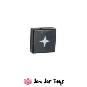 LEGO Black 1 x 1 Tile, White Star.