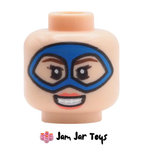LEGO Light Nougat - Stargirl, Blue Eyemask, Smiling