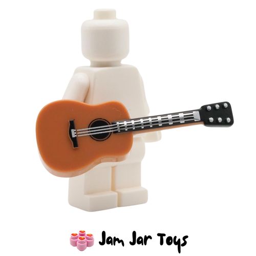 LEGO Medium Nougat Acoustic Guitar, Black Neck.