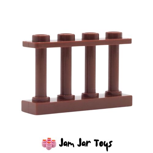LEGO Reddish Brown Spindled Fence 1 x 4 x 2.