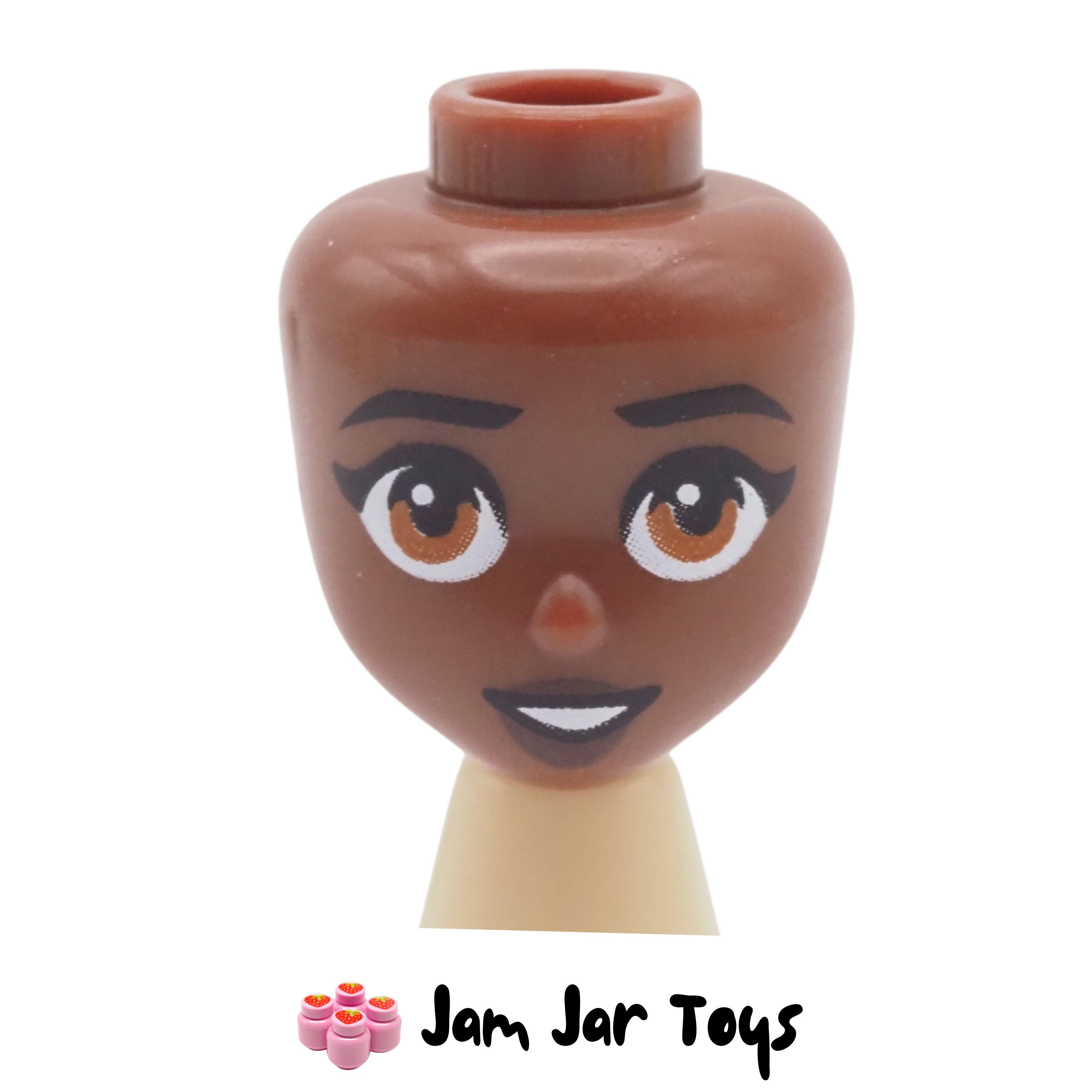 LEGO Elsa D, Brown Head, Black Eyebrows, Brown Eyes, Dark Brown Lips.
