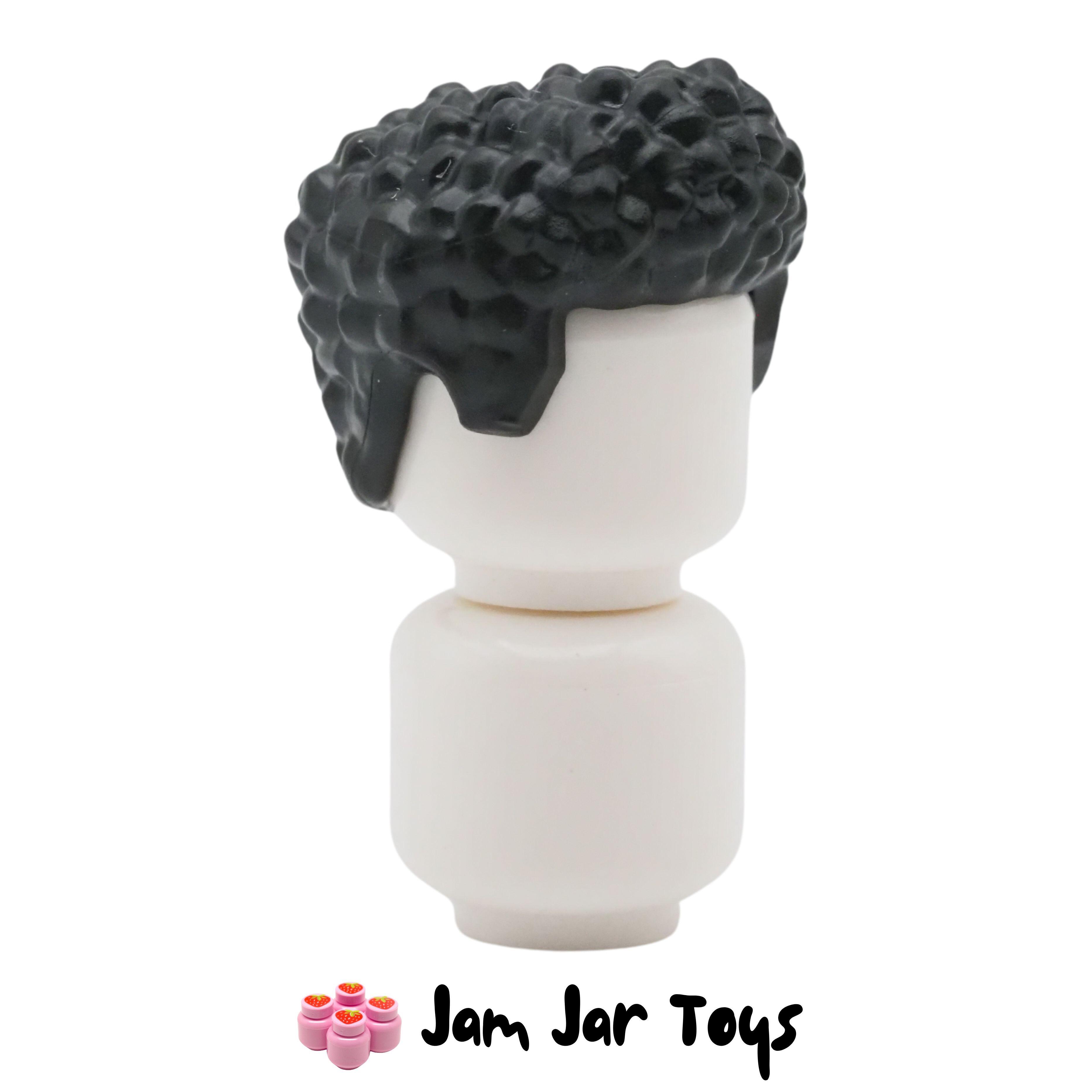 LEGO Black Coiled Short Hair, Squared Front