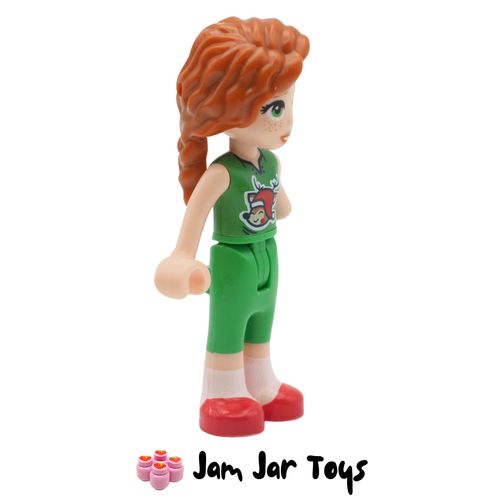 LEGO Friends Autumn, Bright Green Torso with Reindeer Wearing Santa Hat Side View