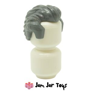 LEGO® Dark Bluish Grey Hair Short Sideburns and Widows Peak H100
