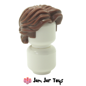 LEGO® Minifigure Hair Reddish Brown Short Wavy Centre Part (H140)