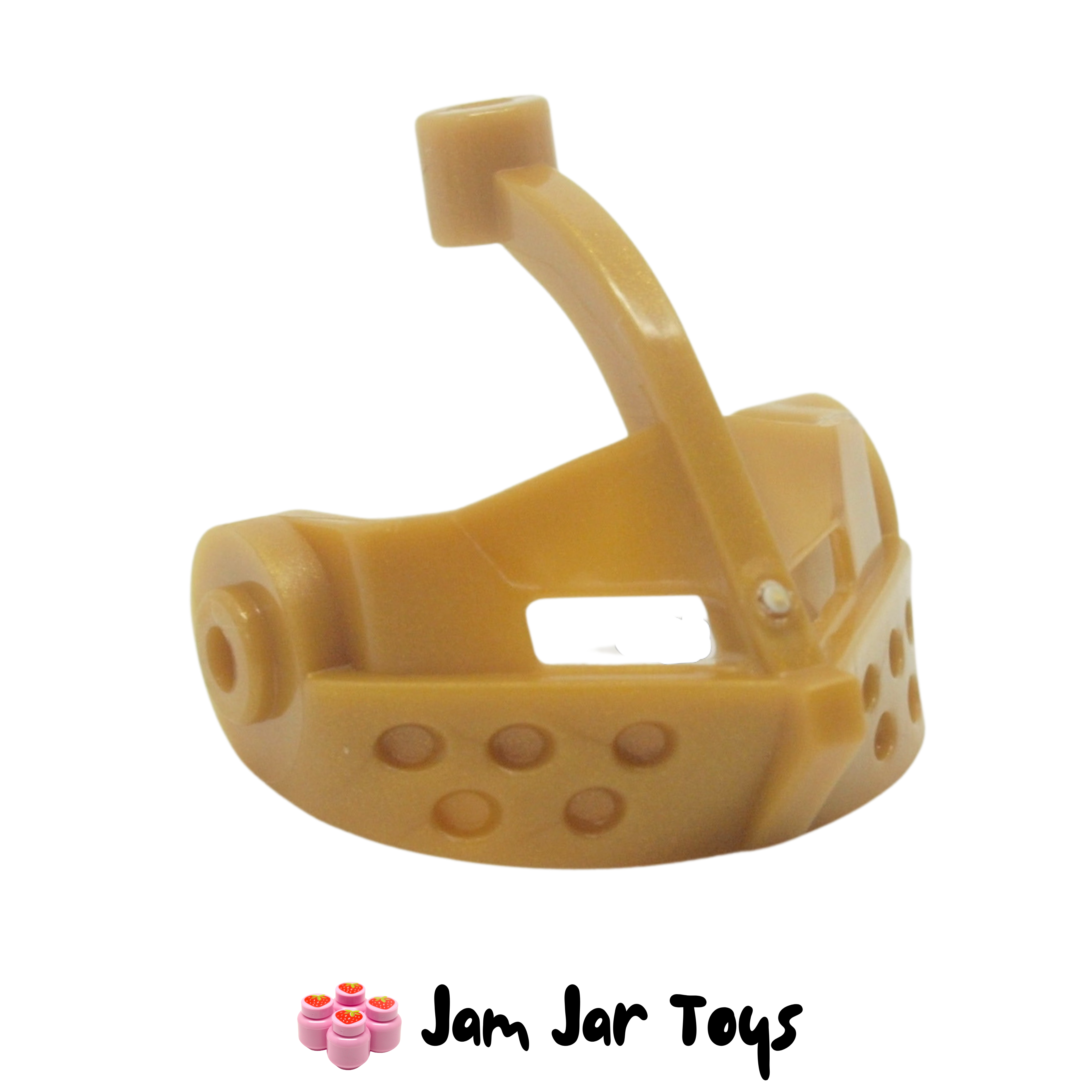 LEGO Pearl Gold Knight's Visor Grille with Top Pin Hole