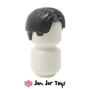LEGO® Black Hair Bowl Cut and Parted in Centre FPH22