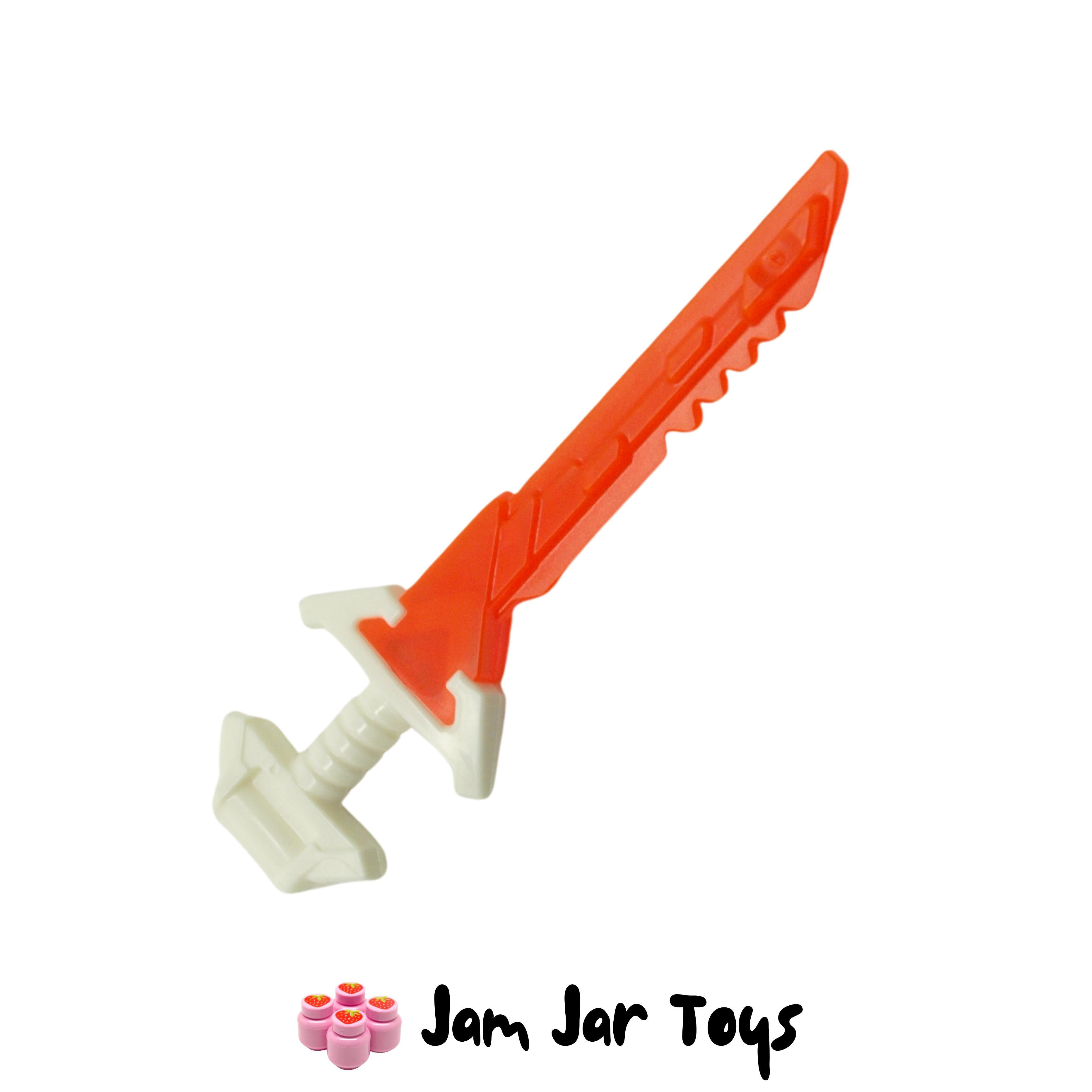 LEGO Ninjago Trans Neon Orange Sword, Angular Wide Hilt and Blade.