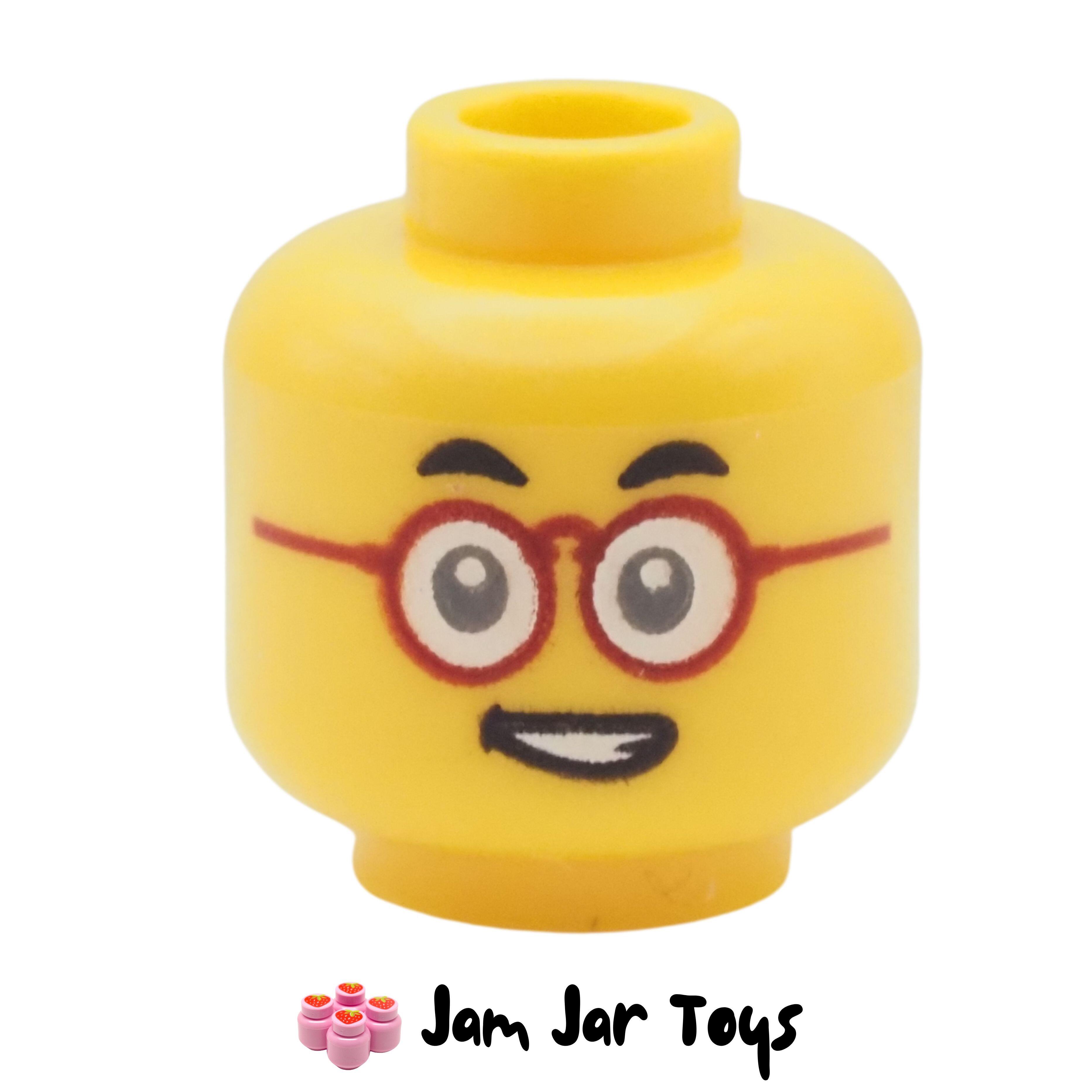 LEGO Mr. Tang Yellow Head, Red Glasses, Crooked Smile