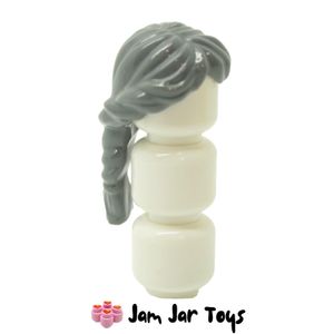 LEGO® Misako Hair Dark Bluish Grey Ponytail Long French Braided H35