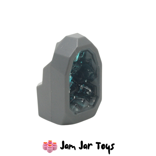 LEGO Geode / Rock, Dark Bluish Grey, Trans-Light Blue Crystal