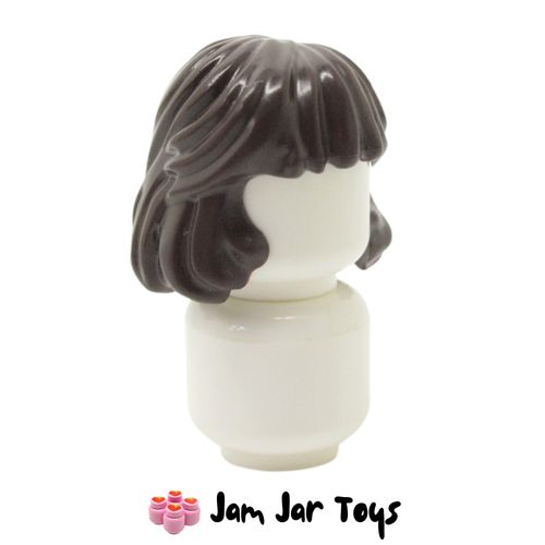 LEGO Alba / Qi'ra Hair Mid-Length Combed Behind Ear - Dark Brown