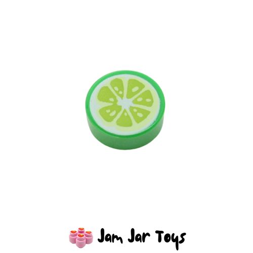 LEGO Bright Green Lime Centre / Slice  1 x 1 Round Tile.