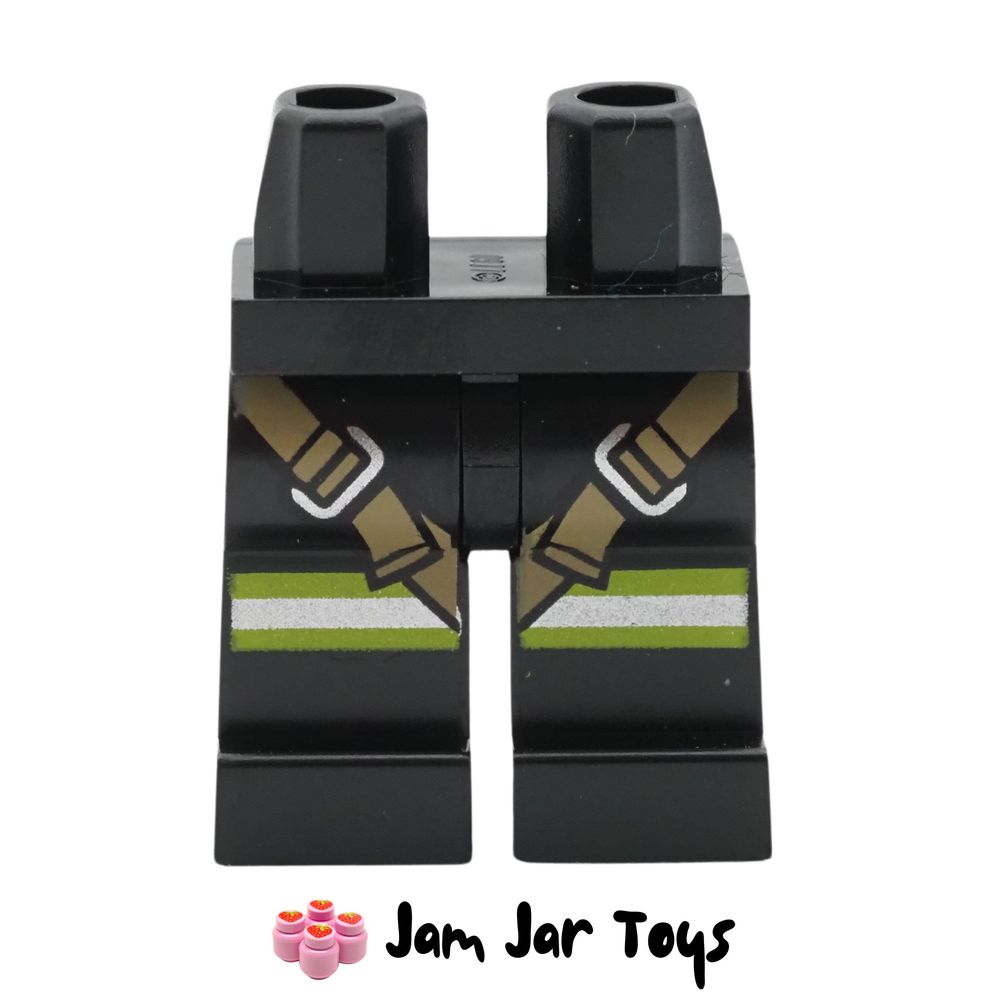 LEGO Black Legs with Straps and Reflective Stripes