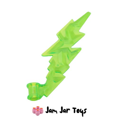 LEGO Trans-Bright Green Wave / Lightning Bolt, Axle Hole