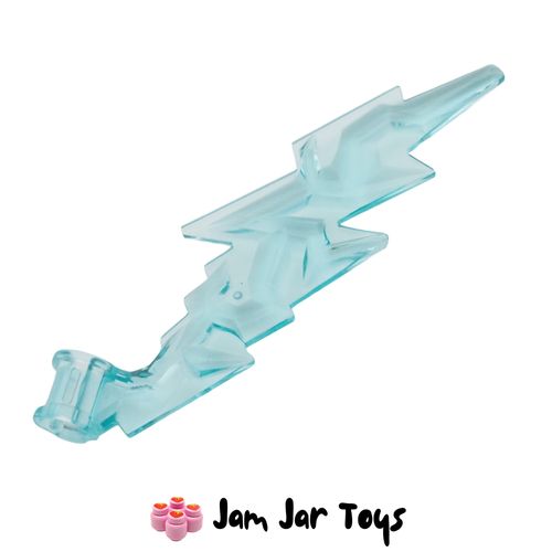 LEGO Trans-Light Blue Wave / Lightning Bolt, Axle Hole.