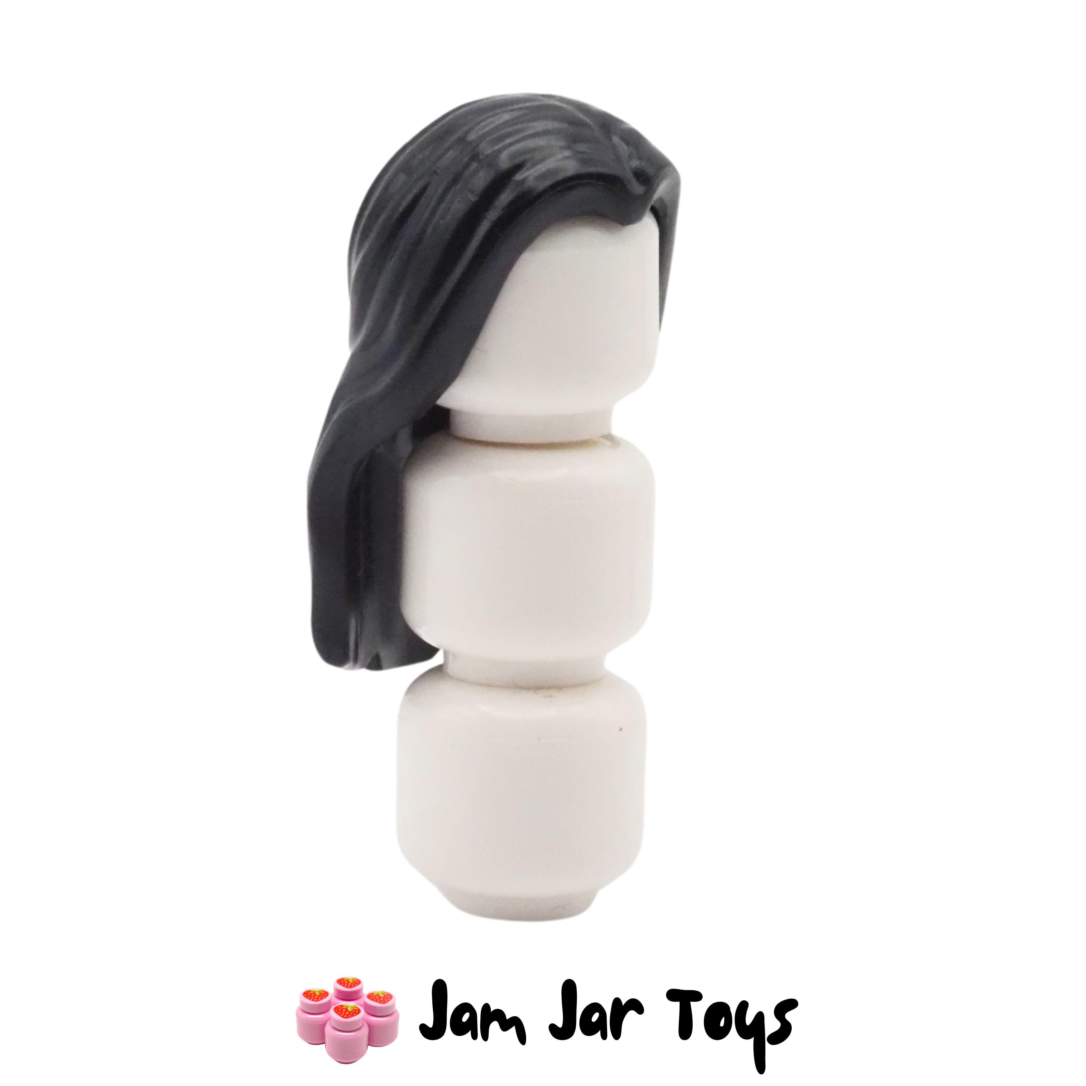LEGO Black Long Hair, Centre Parting
